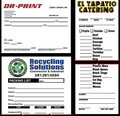 74Print.net Dr. Print, El Tapatio Catering, Recycling Solutions Samples