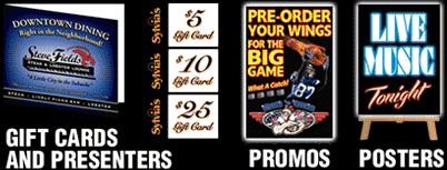 Gift Cards and Presenters, Promos, Posters